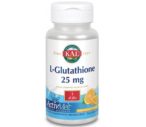 L-Glutathione, 25mg. Glutation, 90 comprimidos orosolubles sabor Naranja Solaray KAL